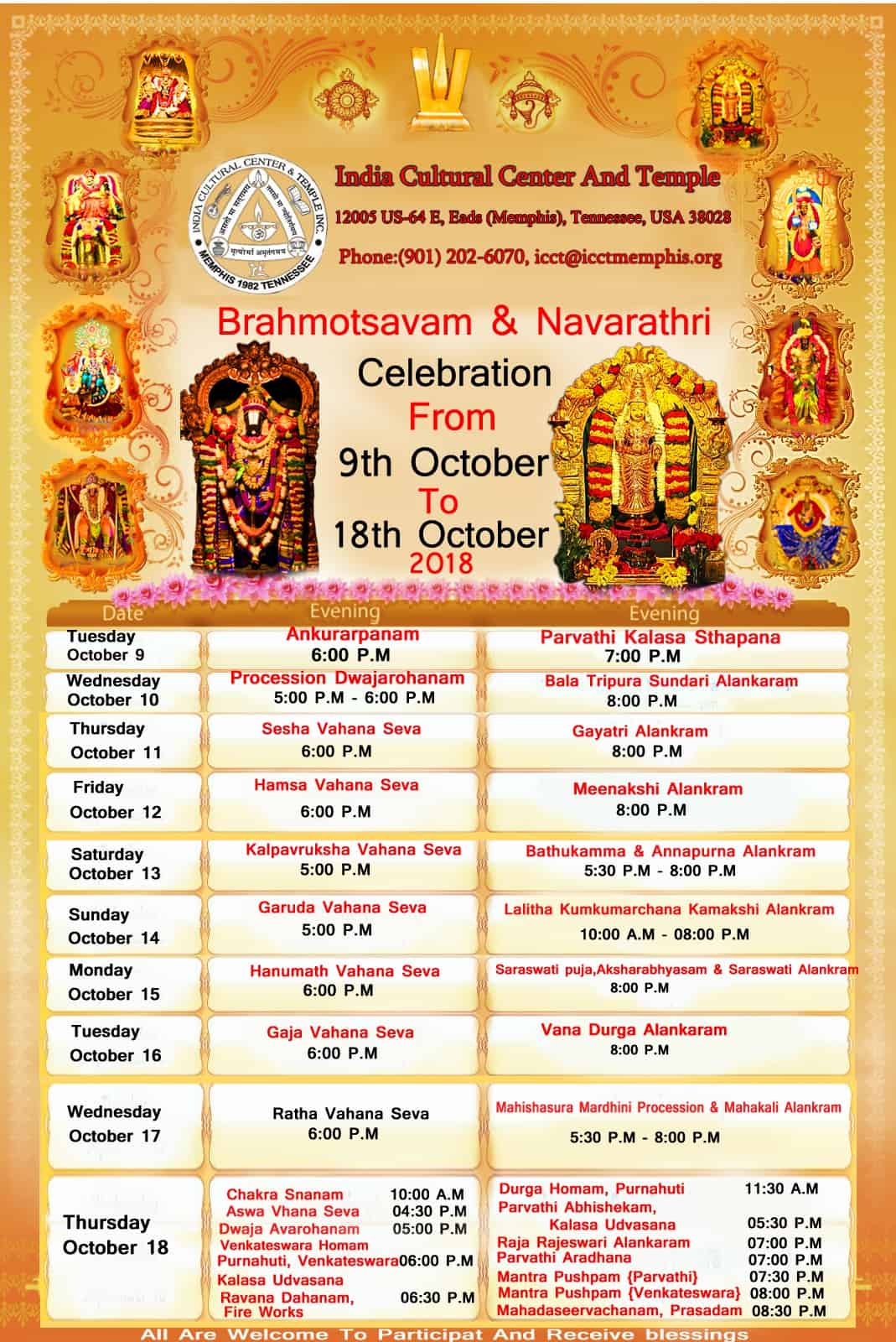 Brahmotsavam & Navaratri at ICCT